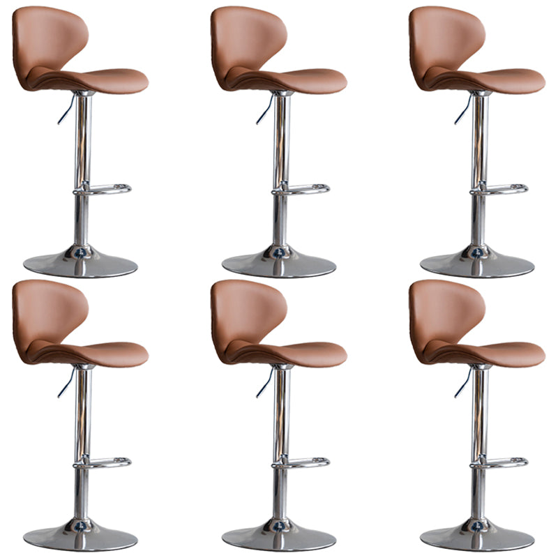 Swivel Adjustable Height Bar Stool Industrial Faux Leather Bar Stool with Footrest