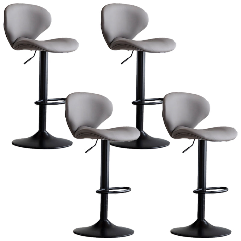 Swivel Adjustable Height Bar Stool Industrial Faux Leather Bar Stool with Footrest