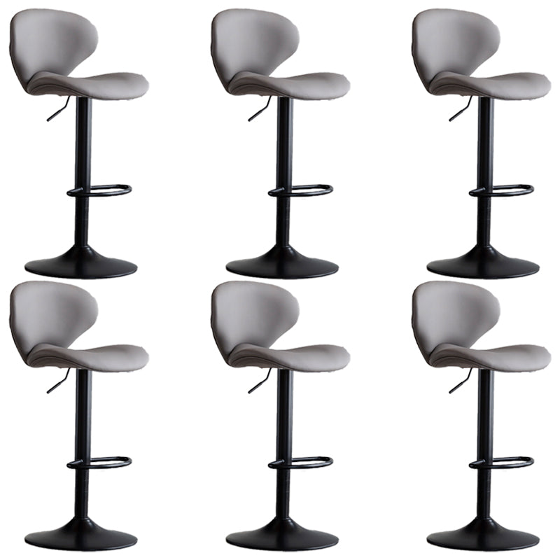Swivel Adjustable Height Bar Stool Industrial Faux Leather Bar Stool with Footrest