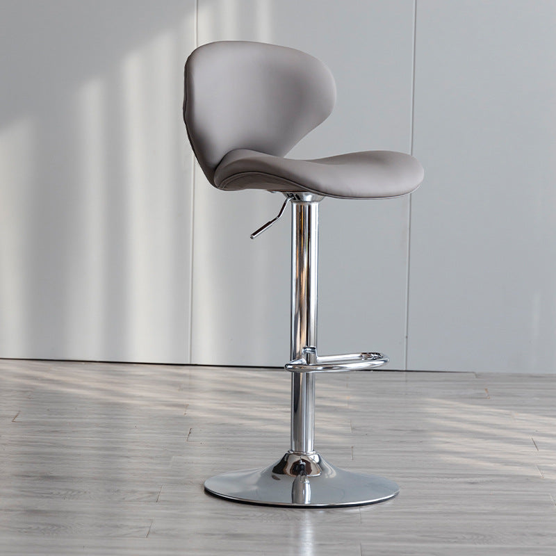 Swivel Adjustable Height Bar Stool Industrial Faux Leather Bar Stool with Footrest