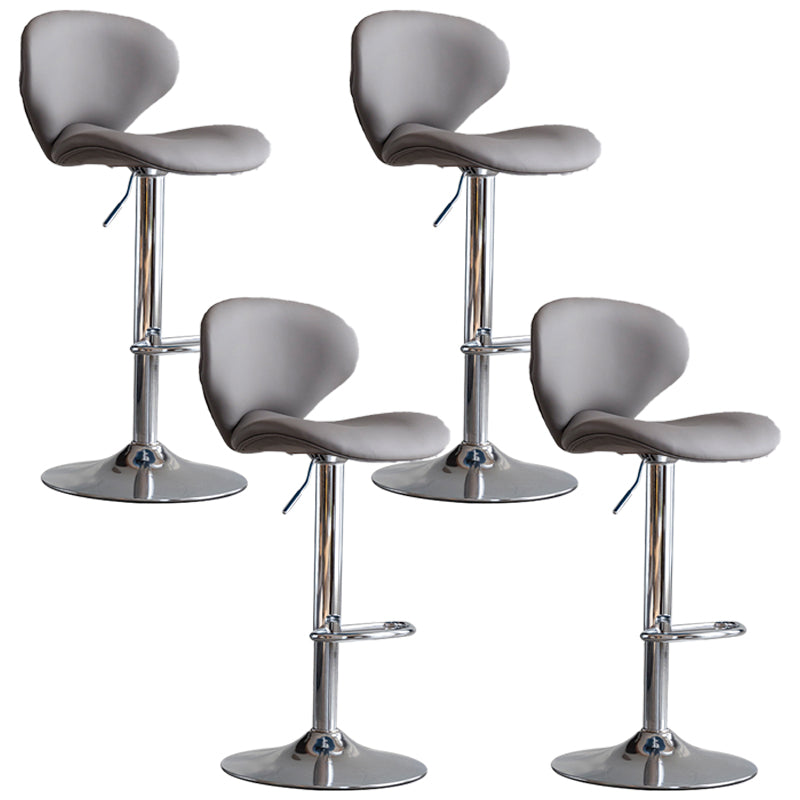 Swivel Adjustable Height Bar Stool Industrial Faux Leather Bar Stool with Footrest