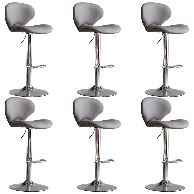 Swivel Adjustable Height Bar Stool Industrial Faux Leather Bar Stool with Footrest