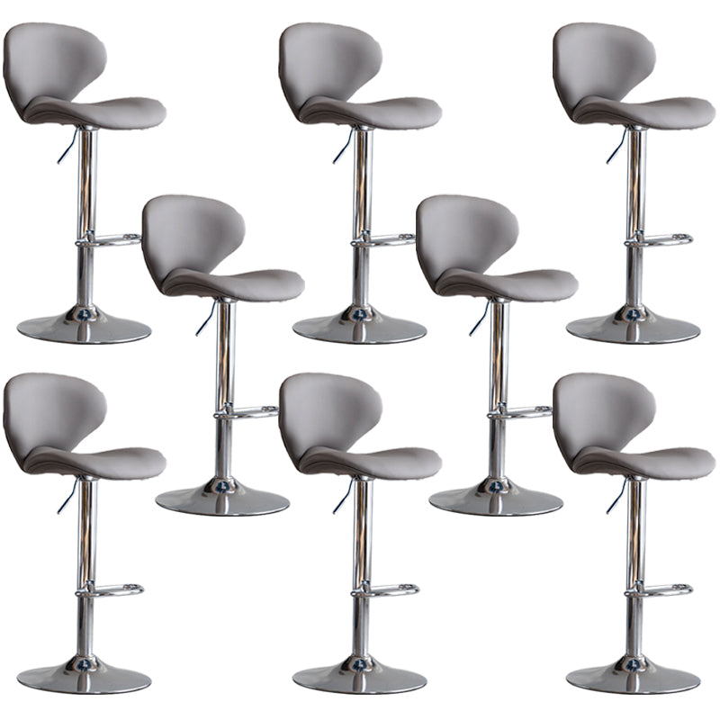 Swivel Adjustable Height Bar Stool Industrial Faux Leather Bar Stool with Footrest