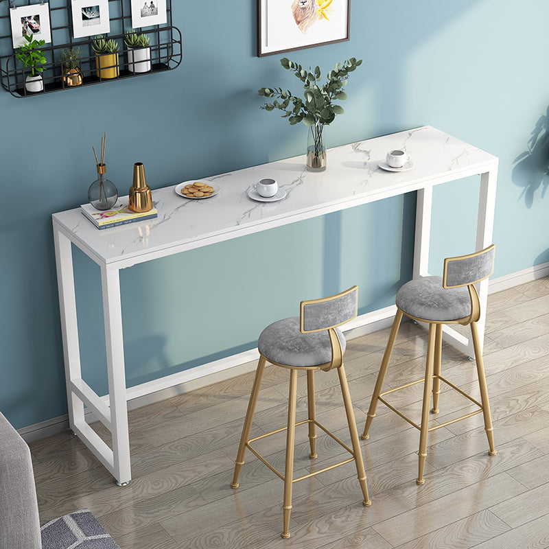 Glam Low Back Upholstered Dining Stools Round Bar Stools with Footrest