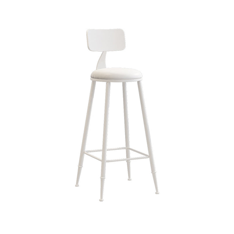 Industrial Iron Bar Stool Bar Height Armless Stool with Cushion