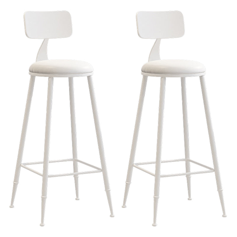 Industrial Iron Bar Stool Bar Height Armless Stool with Cushion