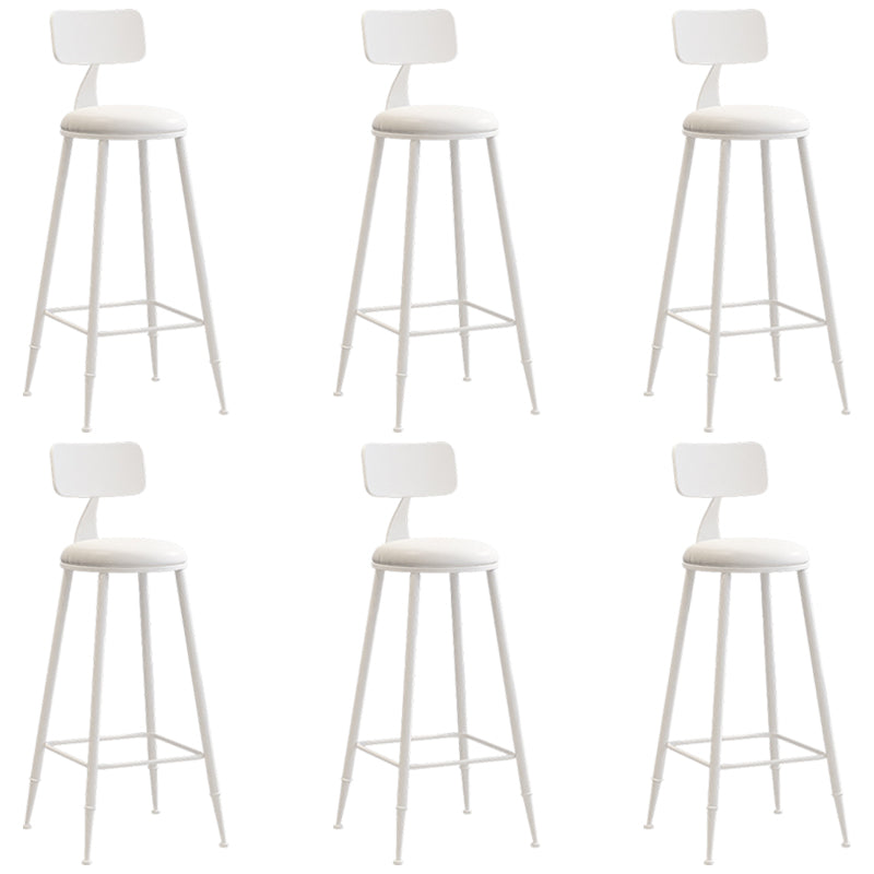 Industrial Iron Bar Stool Bar Height Armless Stool with Cushion