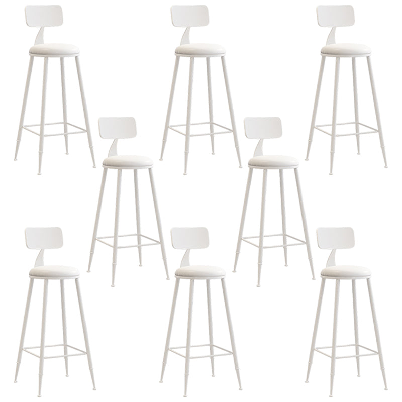 Industrial Iron Bar Stool Bar Height Armless Stool with Cushion