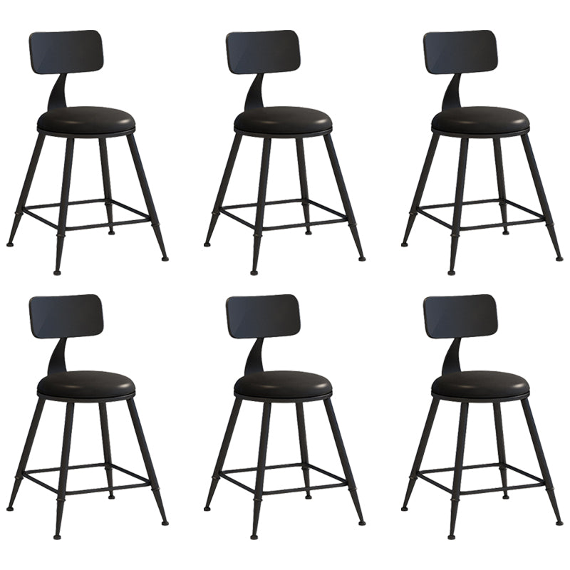 Industrial Iron Bar Stool Bar Height Armless Stool with Cushion