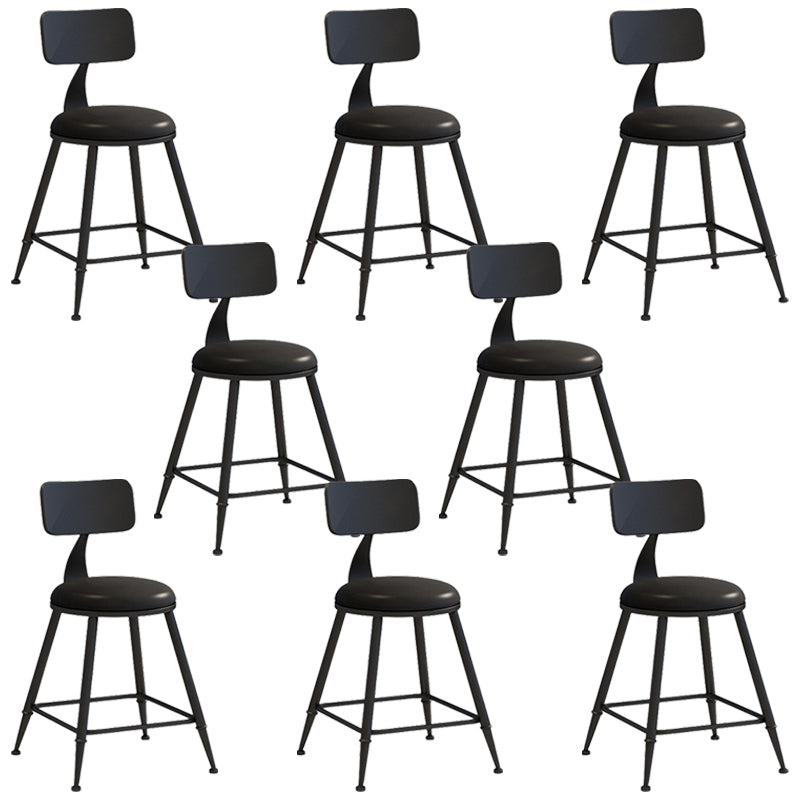 Industrial Iron Bar Stool Bar Height Armless Stool with Cushion