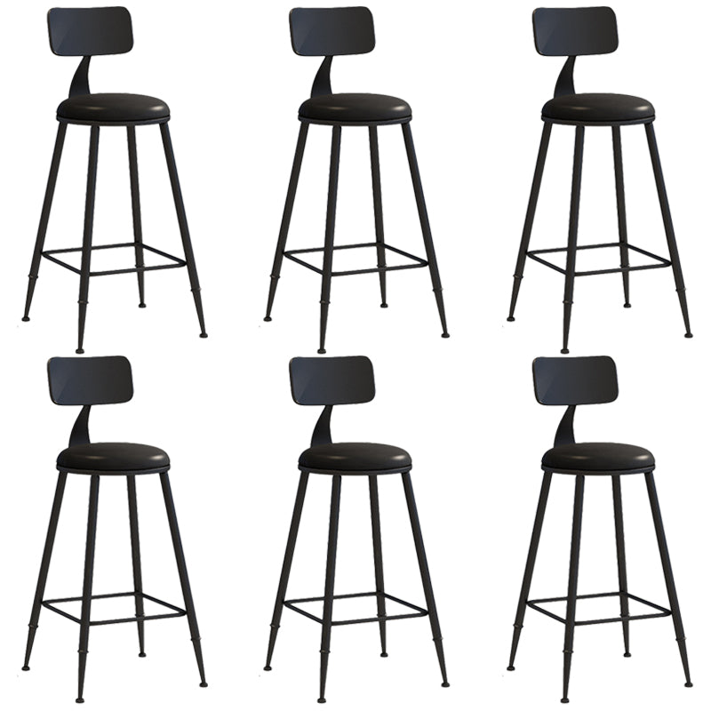 Industrial Iron Bar Stool Bar Height Armless Stool with Cushion