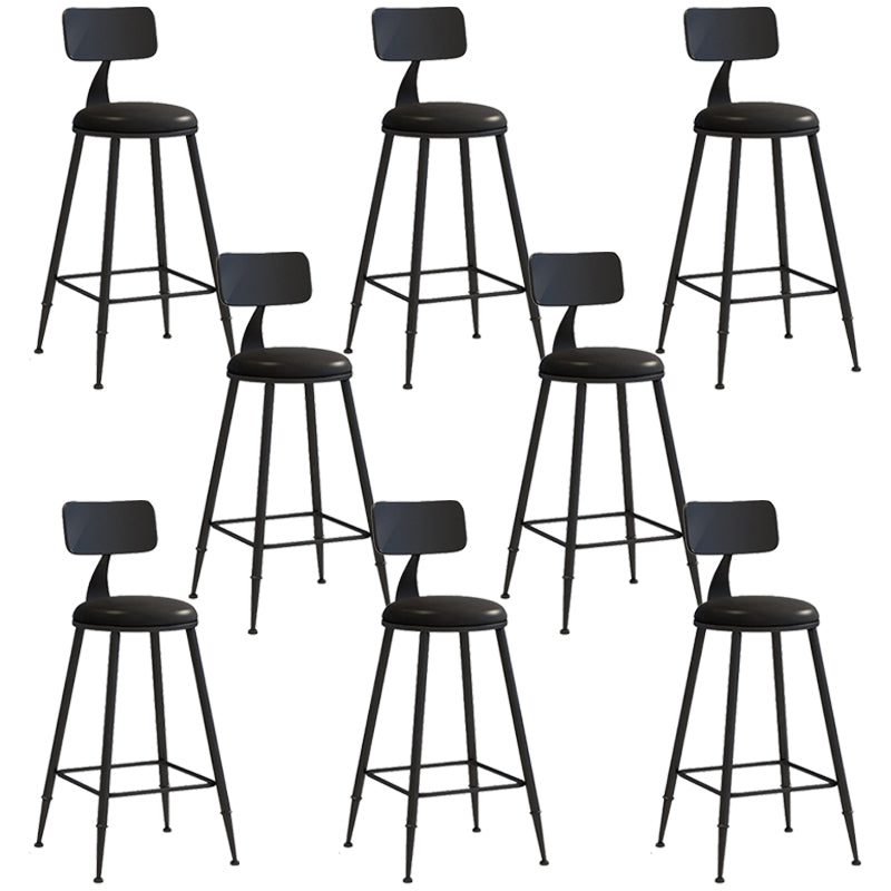 Industrial Iron Bar Stool Bar Height Armless Stool with Cushion