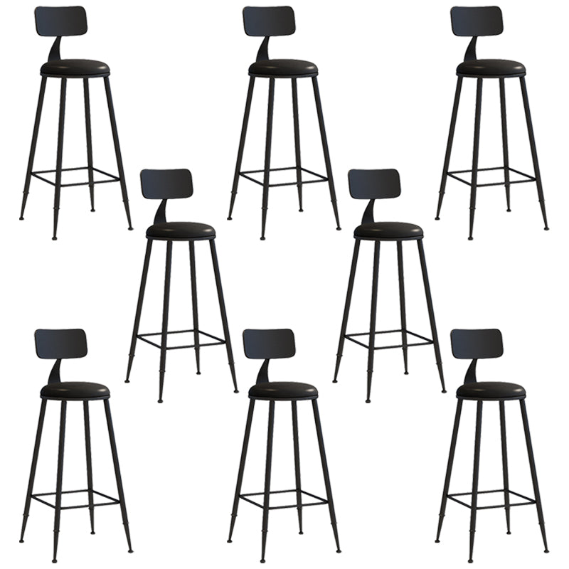 Industrial Iron Bar Stool Bar Height Armless Stool with Cushion