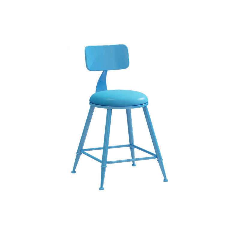 Industrial Iron Bar Stool Bar Height Armless Stool with Cushion
