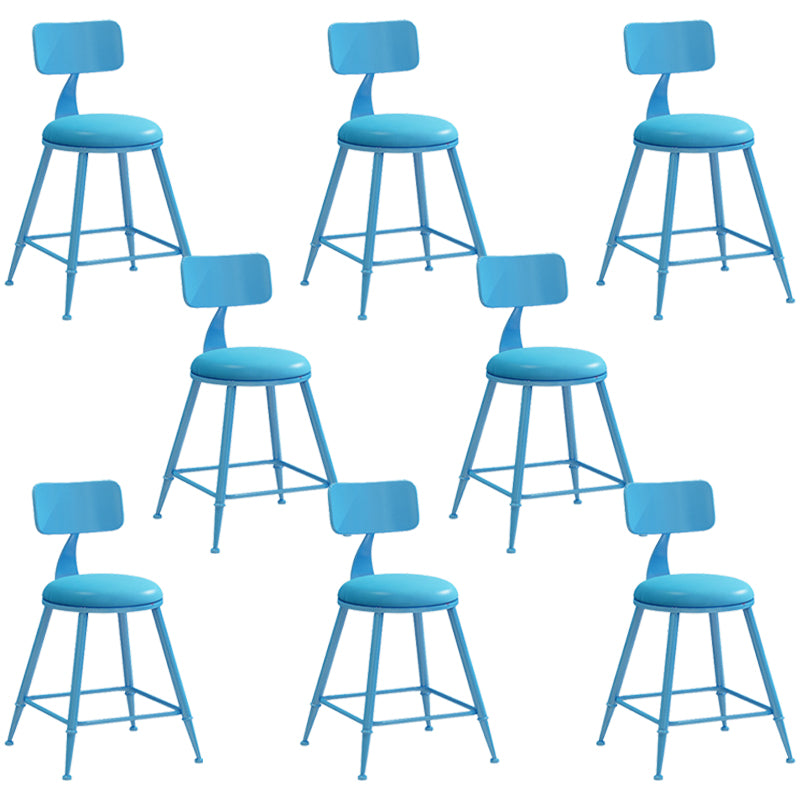 Industrial Iron Bar Stool Bar Height Armless Stool with Cushion