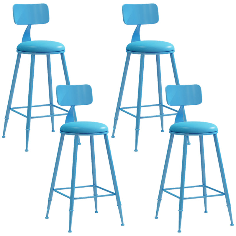 Industrial Iron Bar Stool Bar Height Armless Stool with Cushion