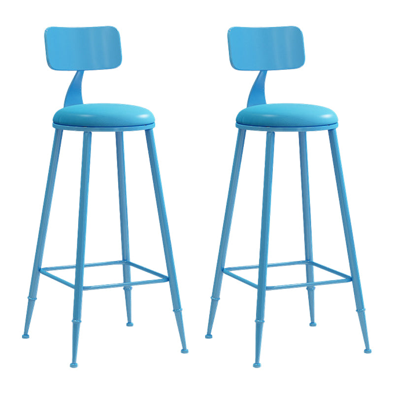 Industrial Iron Bar Stool Bar Height Armless Stool with Cushion