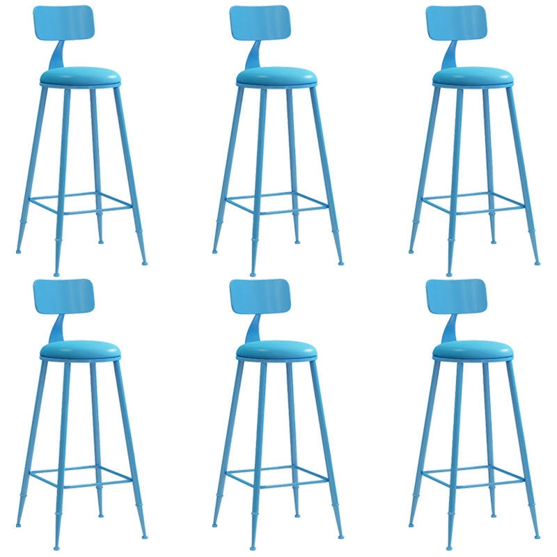 Industrial Iron Bar Stool Bar Height Armless Stool with Cushion