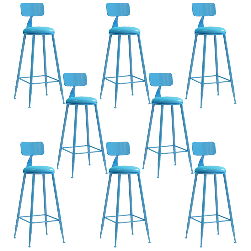 Industrial Iron Bar Stool Bar Height Armless Stool with Cushion
