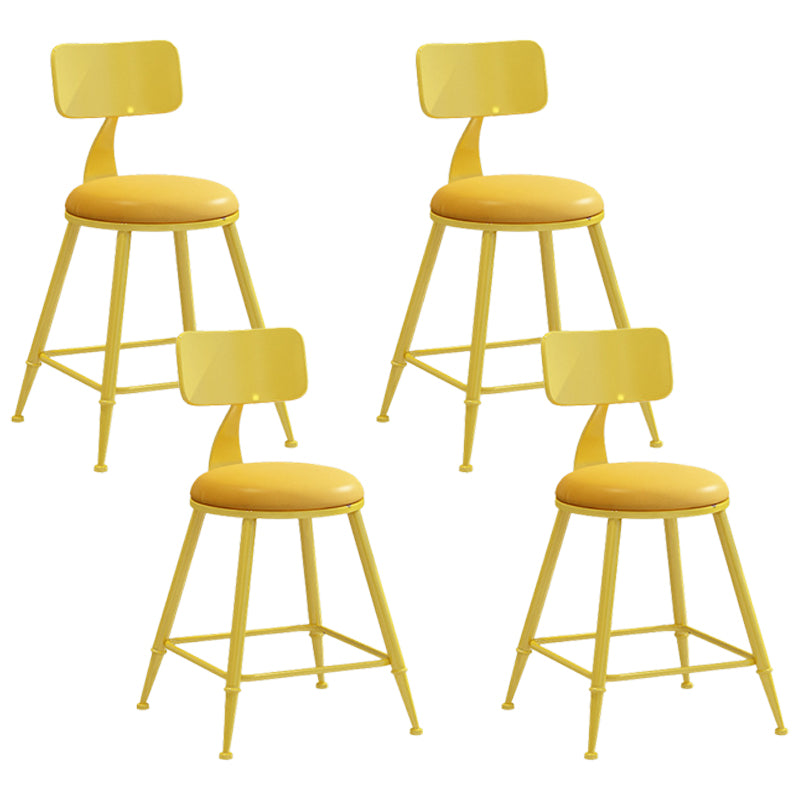 Industrial Iron Bar Stool Bar Height Armless Stool with Cushion
