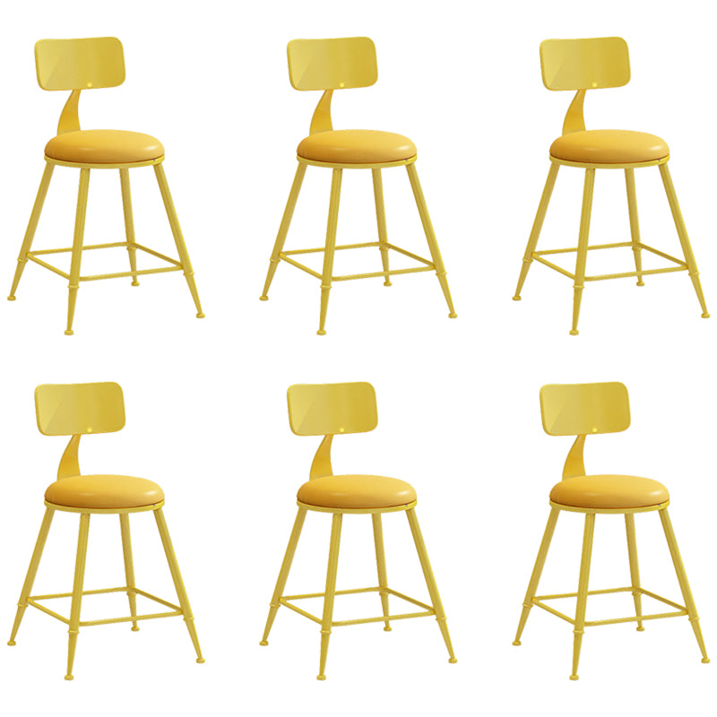 Industrial Iron Bar Stool Bar Height Armless Stool with Cushion