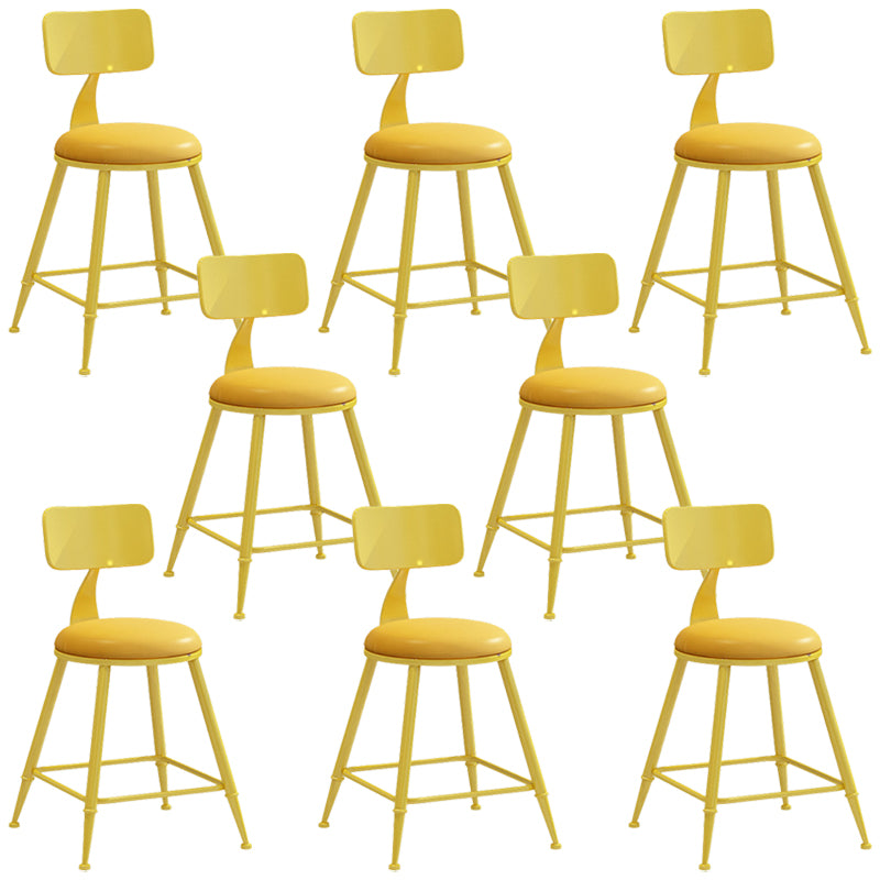 Industrial Iron Bar Stool Bar Height Armless Stool with Cushion