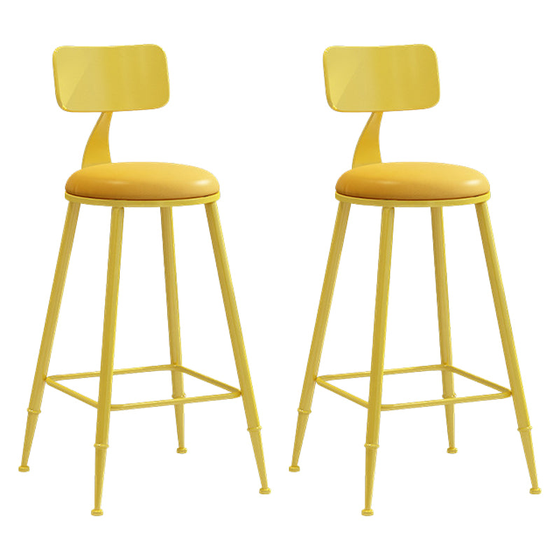 Industrial Iron Bar Stool Bar Height Armless Stool with Cushion
