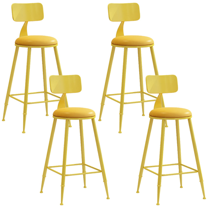 Industrial Iron Bar Stool Bar Height Armless Stool with Cushion