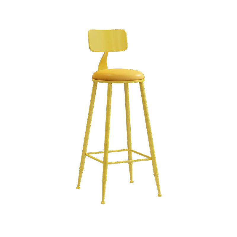Industrial Iron Bar Stool Bar Height Armless Stool with Cushion