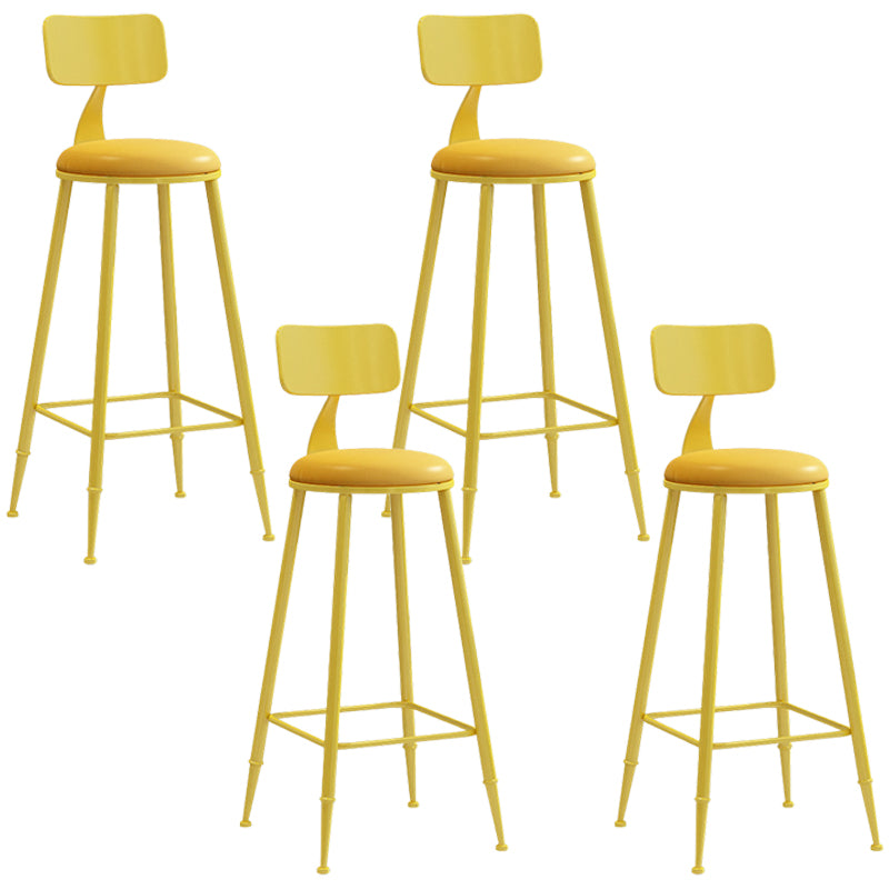 Industrial Iron Bar Stool Bar Height Armless Stool with Cushion
