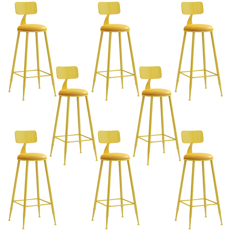 Industrial Iron Bar Stool Bar Height Armless Stool with Cushion