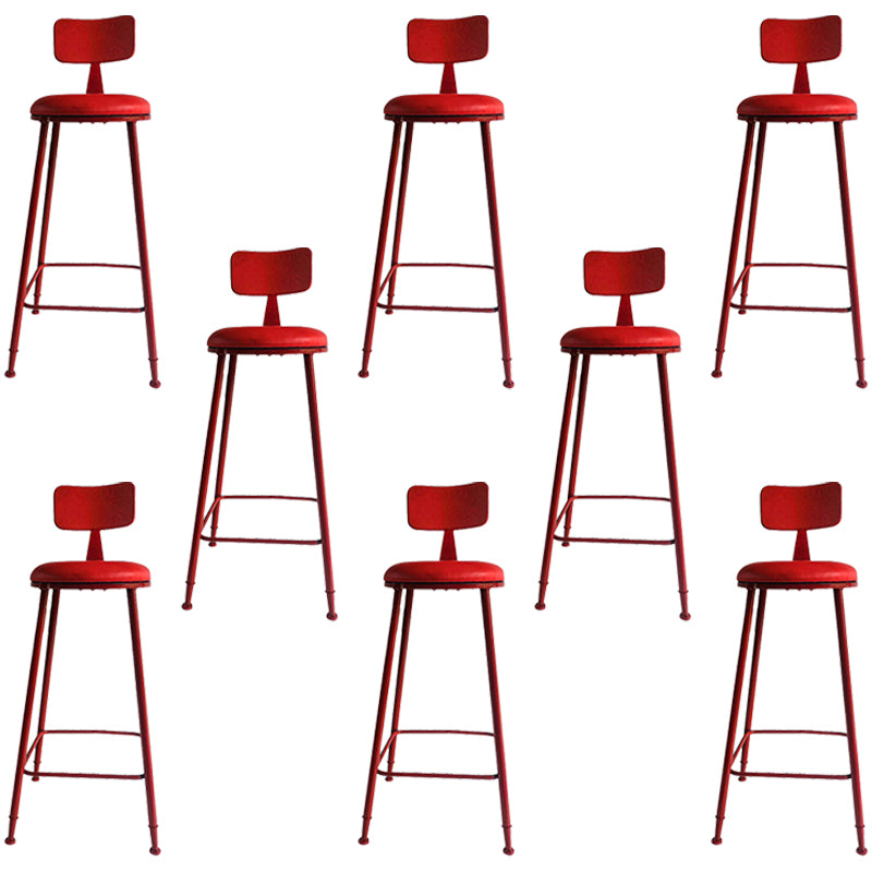 Industrial Iron Bar Stool Bar Height Armless Stool with Cushion