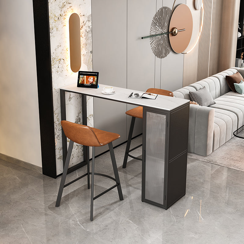 Glam Metal Bar Stools Faux Leather Barstools with Black Legs