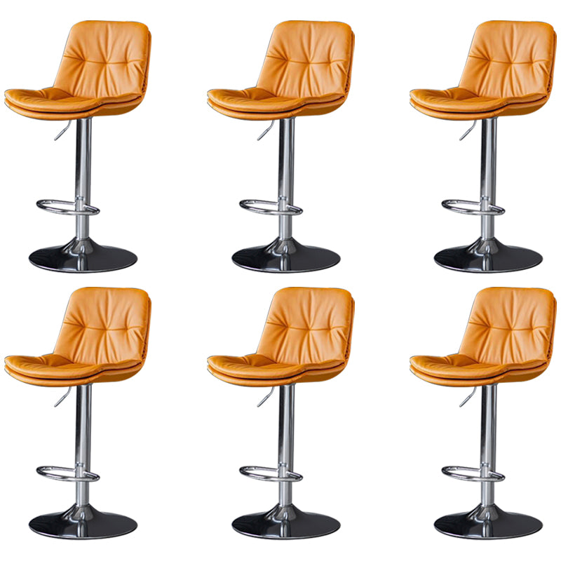 Faux Leather Bar Stools Swivel Adjustable Height Barstool with Footrest
