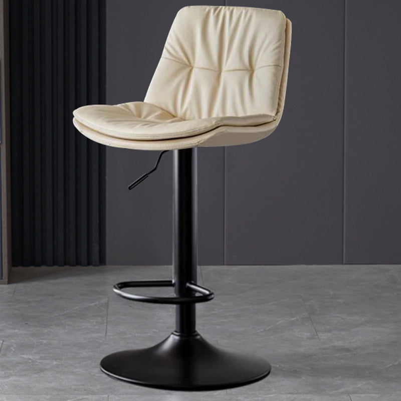 Faux Leather Bar Stools Swivel Adjustable Height Barstool with Footrest