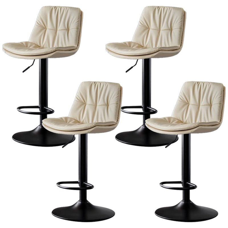 Faux Leather Bar Stools Swivel Adjustable Height Barstool with Footrest