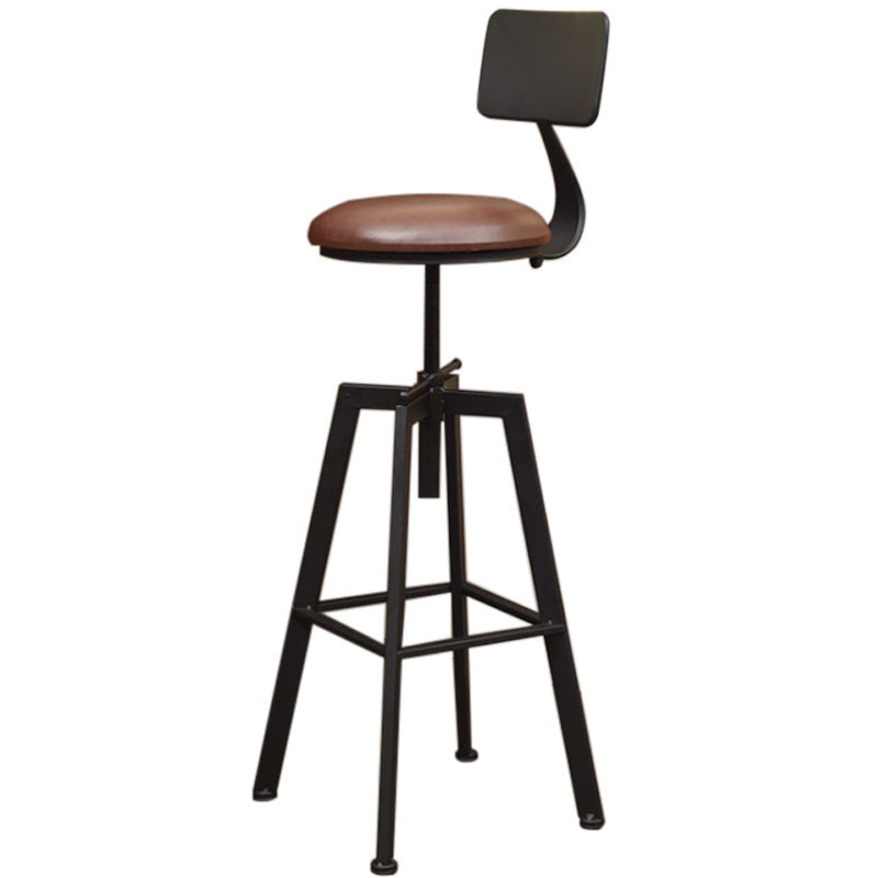Industrial Metal Bar Stool Swivel Adjustable Height Patio Bar Stool