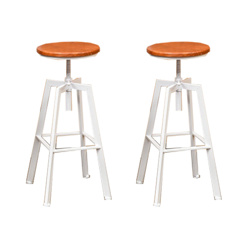Industrial Metal Bar Stool Swivel Adjustable Height Patio Bar Stool