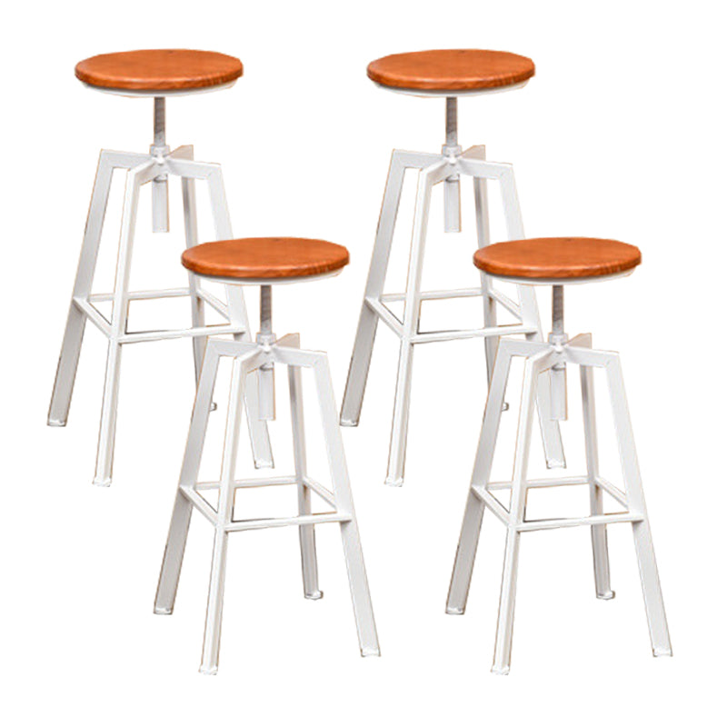 Industrial Metal Bar Stool Swivel Adjustable Height Patio Bar Stool