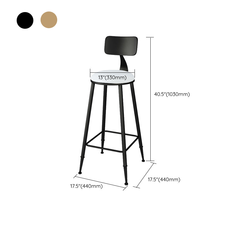 Modern Upholstered Dining Stools Round Armless Bar Stools with Footrest