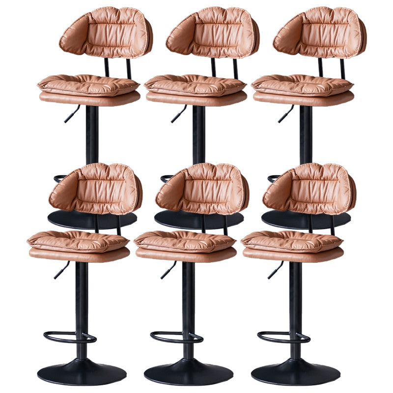 Industrial Metal Adjustable Swivel Barstool Patio Bar Stool with Cushion