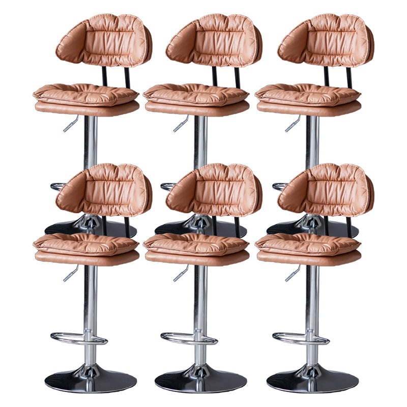 Industrial Metal Adjustable Swivel Barstool Patio Bar Stool with Cushion