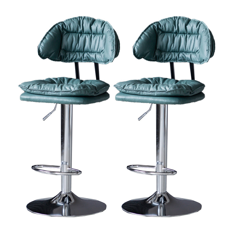 Industrial Metal Adjustable Swivel Barstool Patio Bar Stool with Cushion