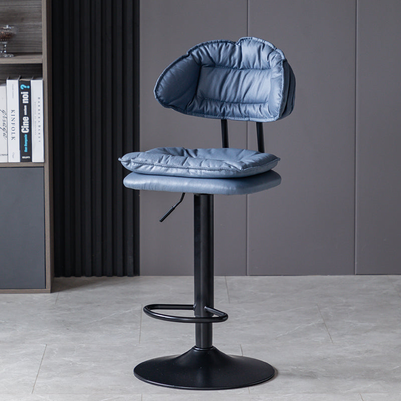 Industrial Metal Adjustable Swivel Barstool Patio Bar Stool with Cushion