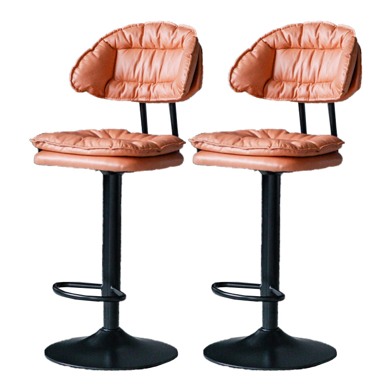 Industrial Metal Adjustable Swivel Barstool Patio Bar Stool with Cushion