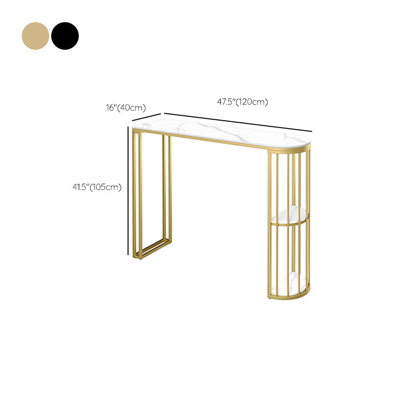Free Form Double Pedestal Bar Dining Table Modern Stone and Metal Bar Table