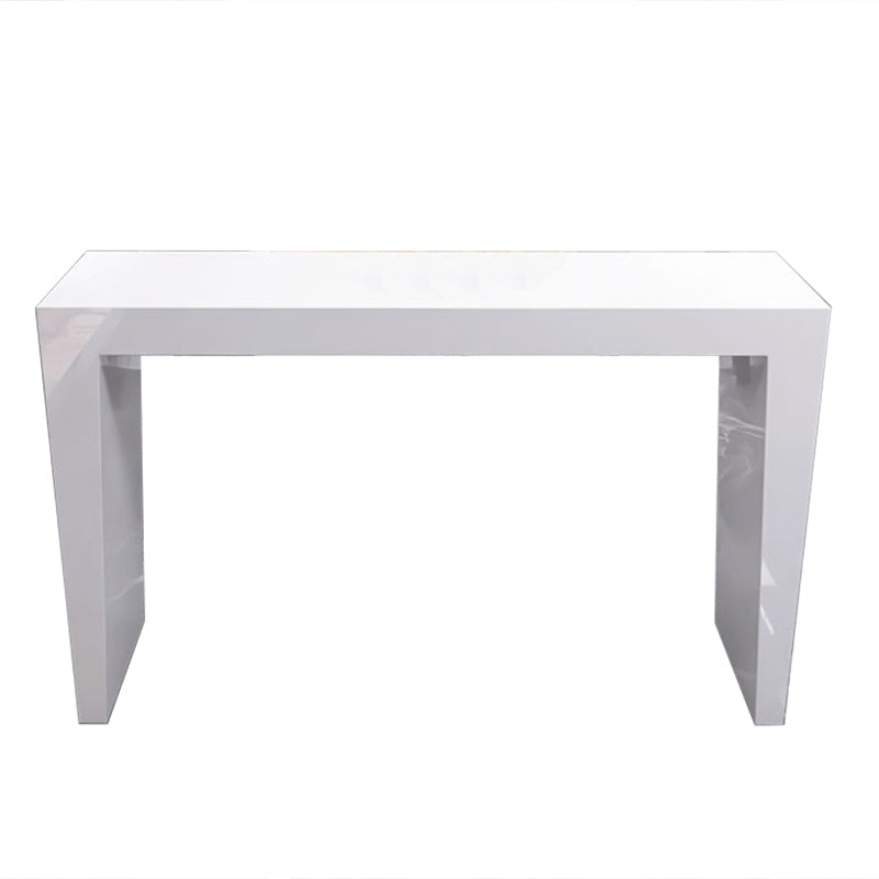 White Colour Bar Wine Table Wooden Counter Wine Table with Double Pedestal Base