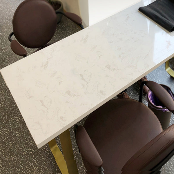 Glam Indoor Bar Dining Table White Marble Rectangle Counter Table