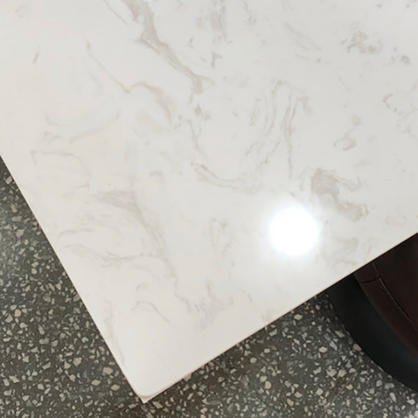 Glam Indoor Bar Dining Table White Marble Rectangle Counter Table
