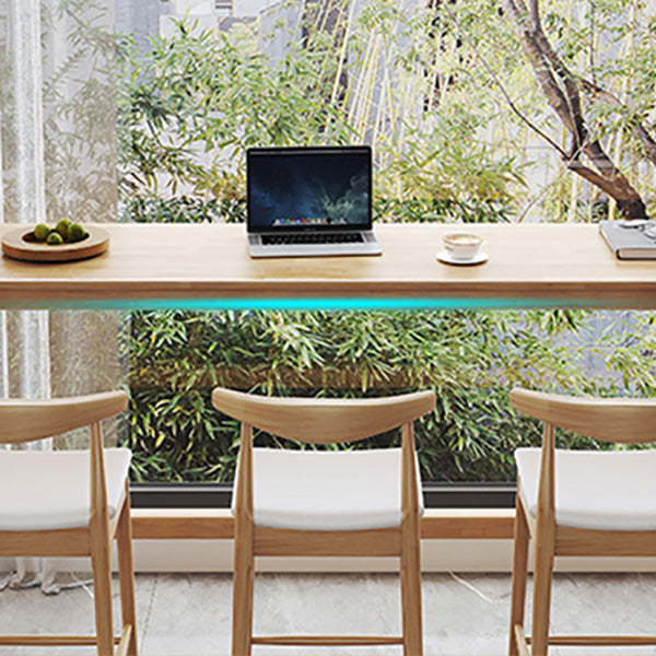 Contemporary Bar Dining Table Indoor Rectangle Wood Counter Table
